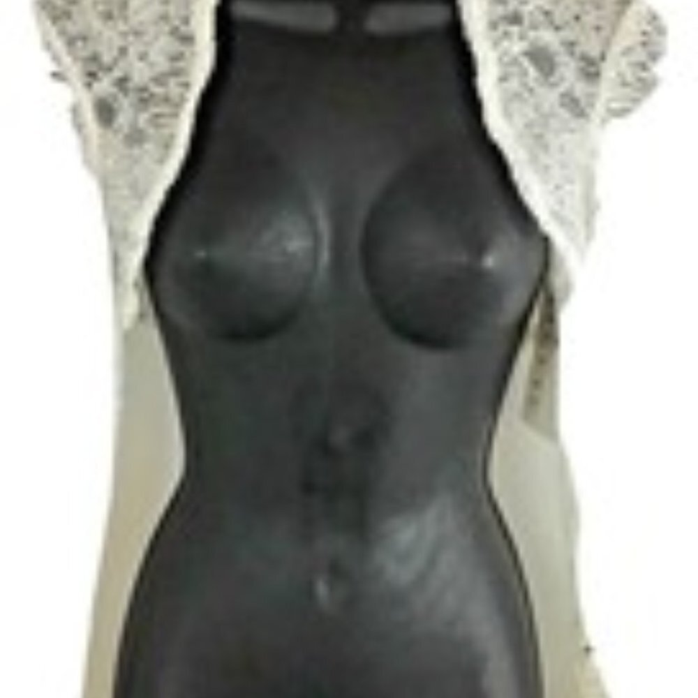 RARE Find! MISS ELLIETTE Vintage 1970s White Lace Rhinestone Bridal Bolero NWT